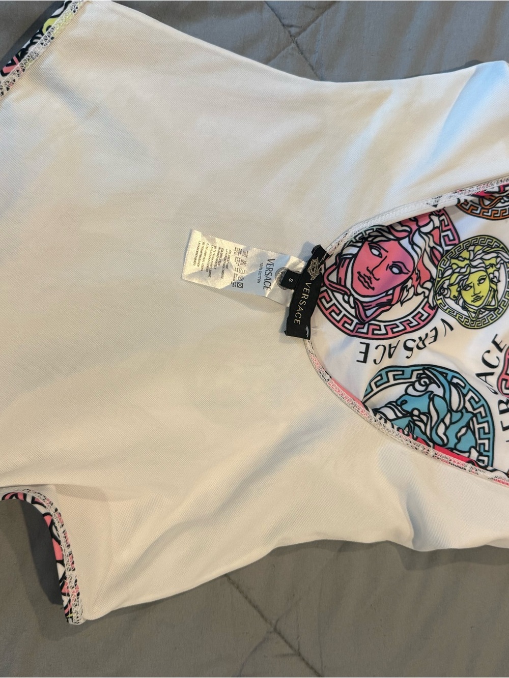 Versace White Multicolor Medusa Print One-Piece Swimsuit - Picture 4 of 5